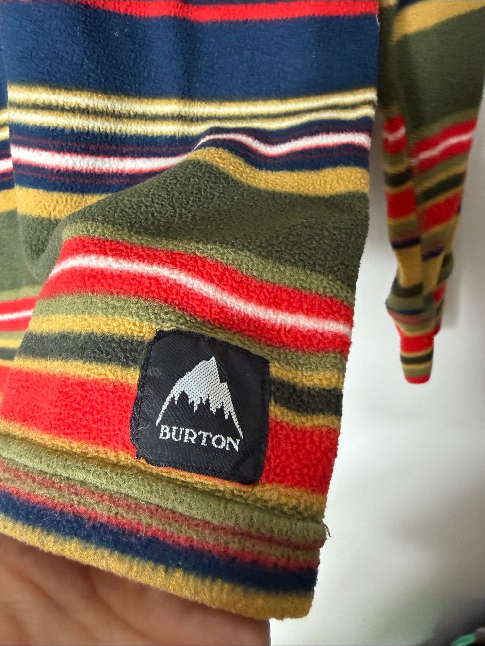 Burton Polar Fleece Crewneck Long Sleeve Striped Pullover XS *M - Picture 4 of 9